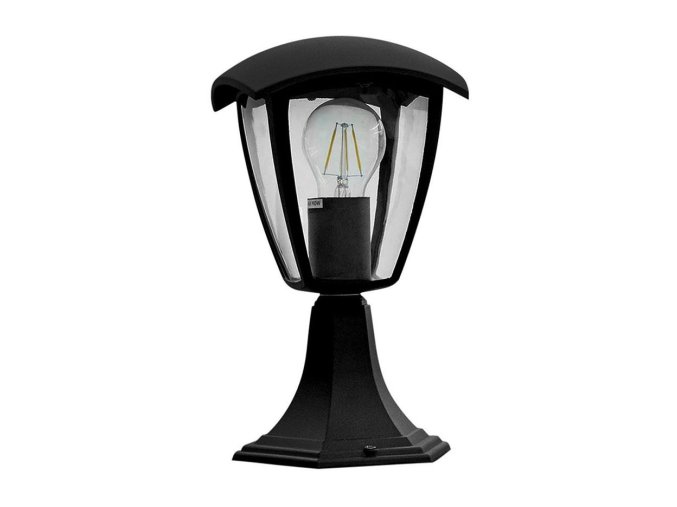 131028 cerna zahradni lampa pro led zarovku e27 29cm