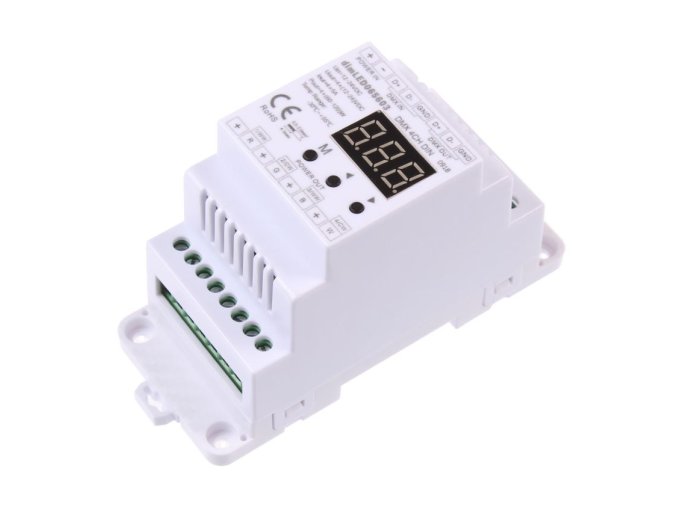 132419 dmx dekoder na din listu pro led pasky 4 kanalovy
