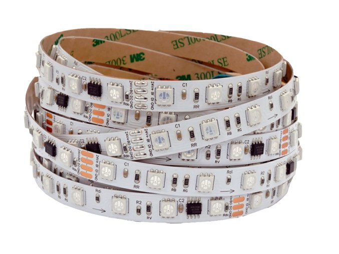 Bandă LED RGB Digitală 12W/m 24V fără protecție IP20