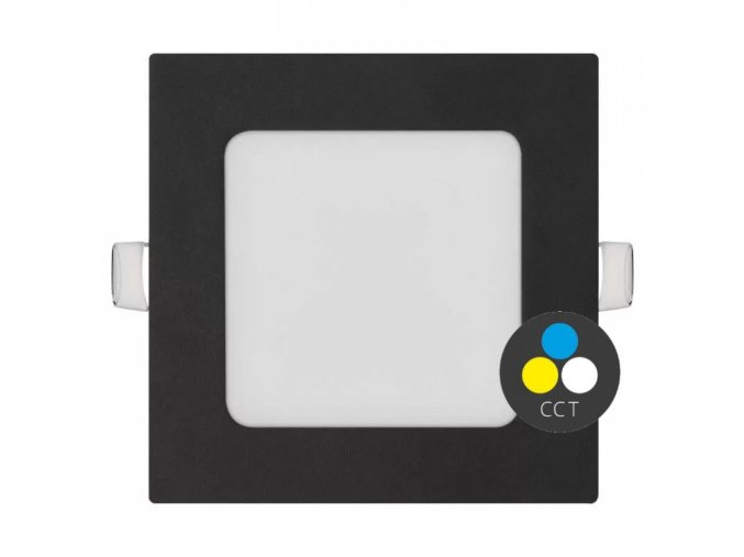 129171 4 cerny vestavny led panel hranaty 120 x 120mm 6w 24v cct