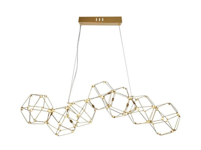 130968 zlate zavesne led svitidlo designove 102cm 28w