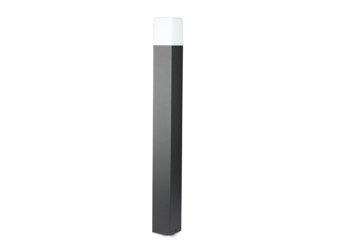 132097 cerny zahradni hranaty sloupek pro led zarovku gu10 80cm