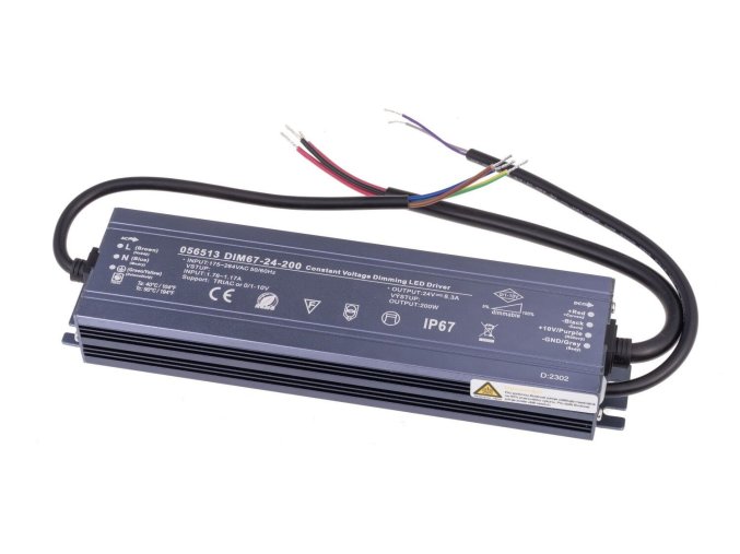 137949 led stmivatelny zdroj trafo 24v 200w ip67