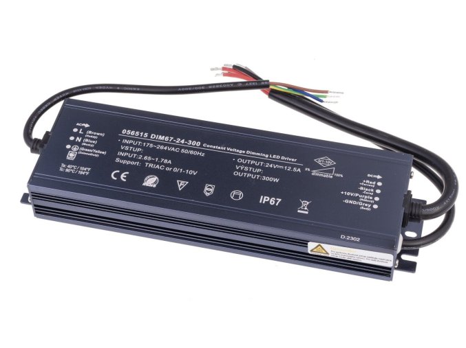 137955 led stmivatelny zdroj trafo 24v 300w ip67
