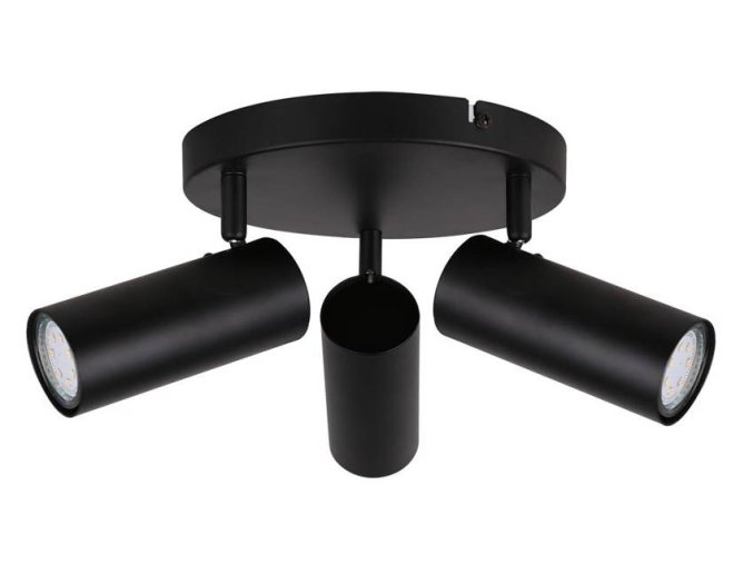 lustra de tavan negru colly pentru bec 3x gu10 baza rotunda img1
