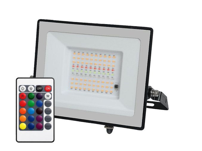 139401 cerny rgbw led reflektor 50w s 1m kabelem a do