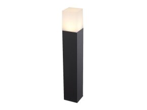 132094 cerny zahradni hranaty sloupek pro led zarovku gu10 50cm