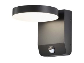 132547 cerne fasadni led svitidlo kulate s pohybovym cidlem 17w ip65