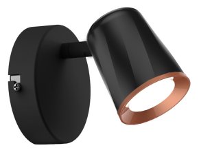 Spot LED negru 6W (Culoare lumină alb cald)