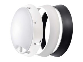 Plafon/plafonieră cu LED alb/negru cu senzor de mișcare 14W IP54 (Culoare lumină alb cald)