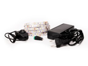 Bandă LED 12W/m 12V fără IP20 5 metri + adaptor 72W + variator manual (Culoare lumină Extra alb cald)