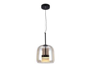 131452 cerne zavesne led svitidlo s jantarovym stinidlem 23cm 6w