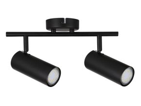 negru plafon lumina colly pentru bec 2x gu10 obr1