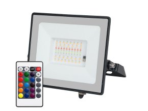 139398 cerny rgbw led reflektor 30w s 1m kabelem a do