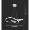 129306 3 bile zavesne led svitidlo designove 50cm 20w