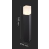 132094 3 cerny zahradni hranaty sloupek pro led zarovku gu10 50cm