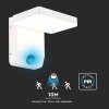 132532 1 bile fasadni led svitidlo ctvercove s pohybovym cidlem 17w ip65