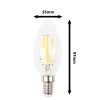 128679 2 led zarovka svicka filament 4w e14 stmivatelna