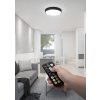 Corp de iluminat LED aplicat Plano negru rotund 350mm 24W IP44 cu senzor de mișcare MW și telecomandă