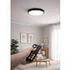 Corp de iluminat LED aplicat Plano negru rotund 420mm 36W IP44 cu senzor de mișcare MW și telecomandă
