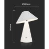 130734 3 bila led stolni nabijeci lampa 240mm 3w
