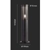 130776 3 cerny zahradni sloupek pro led zarovku e27 45cm