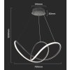 130782 3 cerne zavesne led svitidlo designove 70cm 49w stmivatelne