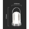 130980 3 chromova led stolni nabijeci lampa 225mm 1w