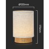 131055 3 bezova led stolni nabijeci lampa s drevenym dekorem 175mm 3w