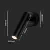 129087 2 cerne led nastenne bodove svitidlo 2w