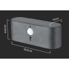 130746 2 cerne led nastenne solarni svitidlo s pohybovym cidlem 2 5w ip54