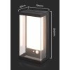 130929 2 cerne led nastenne solarni svitidlo s pohybovym cidlem 0 5w ip54