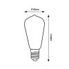 136812 2 led zarovka filament st65 10w e27