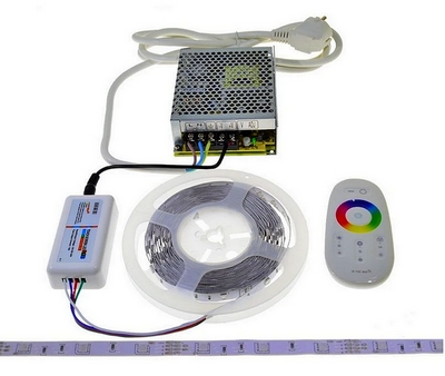 Ukážková schéma a vysvetlenie zapojenia farebného RGB LED pásika