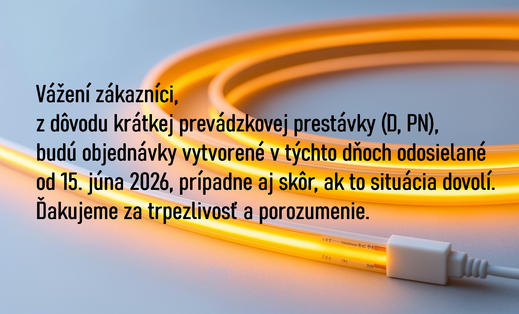 odstávka eshopu