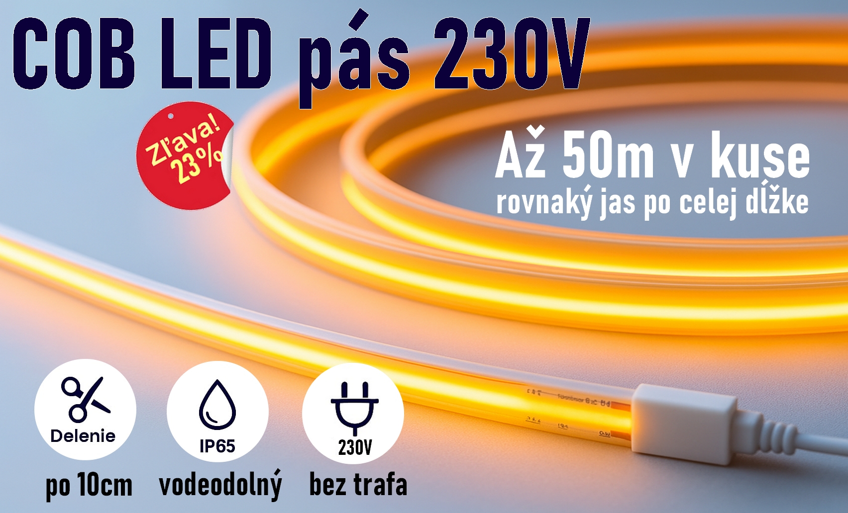 COB LED pás 230V