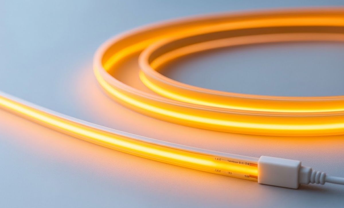 Svietiaci COB LED pás 230V stočený do kruhu, s napájacím konektorom