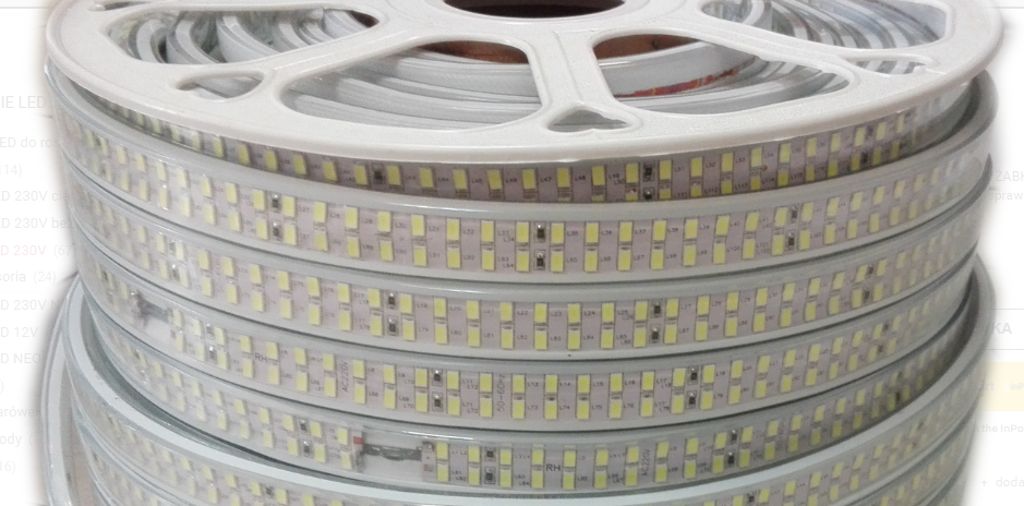LED pás priamo na 230V, silný výkon, 25m sada