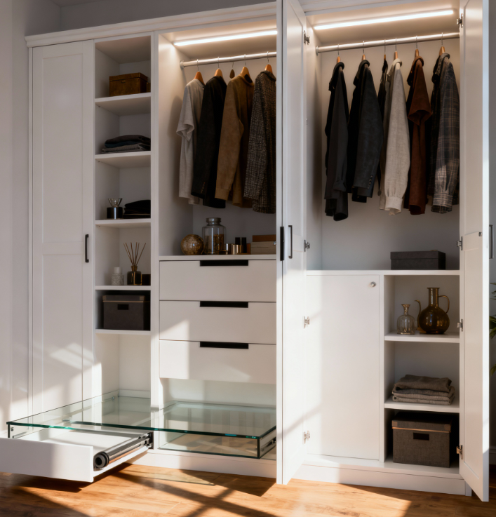 osvetlenie roll door skrine LED pásikom s pohybovym senzorom bez potreby prívodu 230V