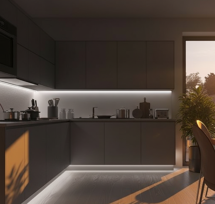 osvetlenie pracovnej dosky kuchynskej linky pohybovym led pasikom