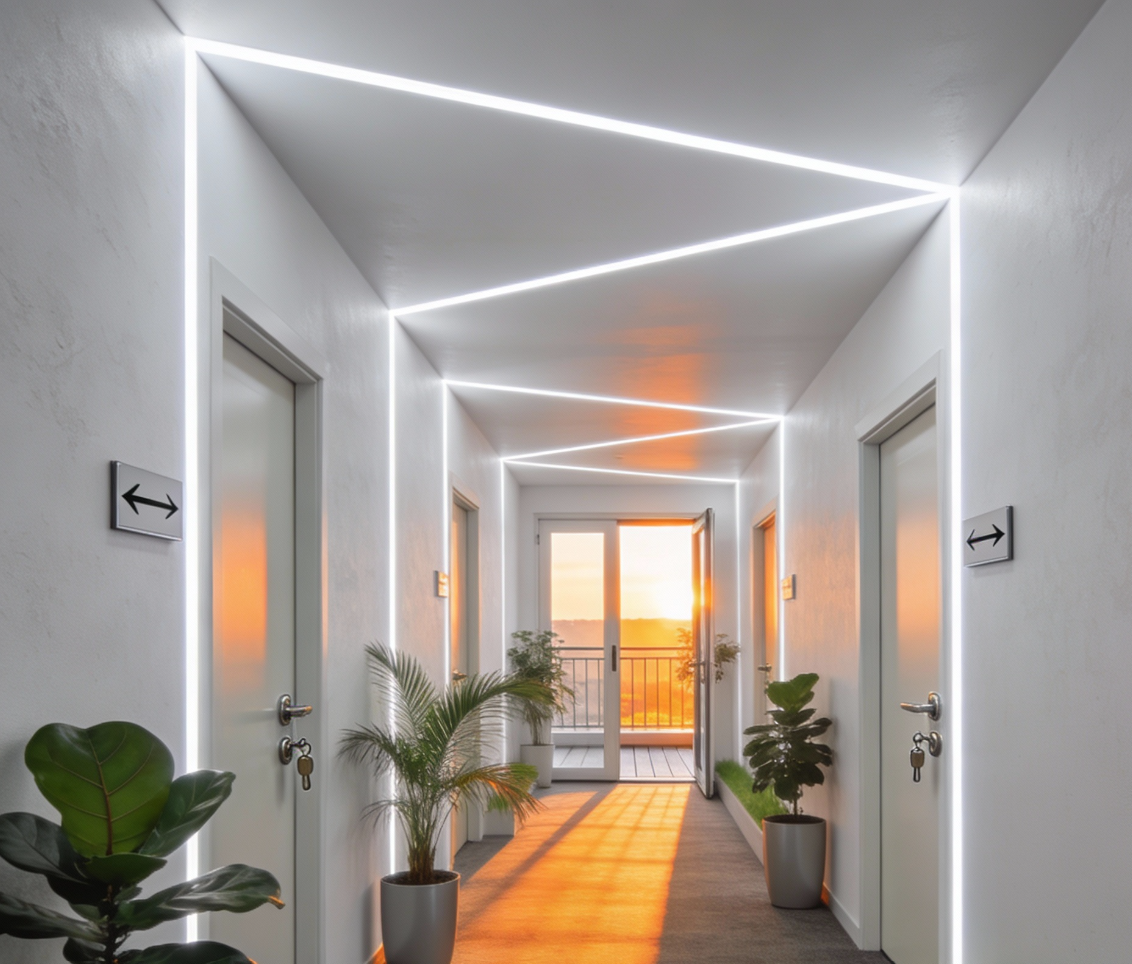 zápustne led svietidlo v lište na mieru zaliaté v živici