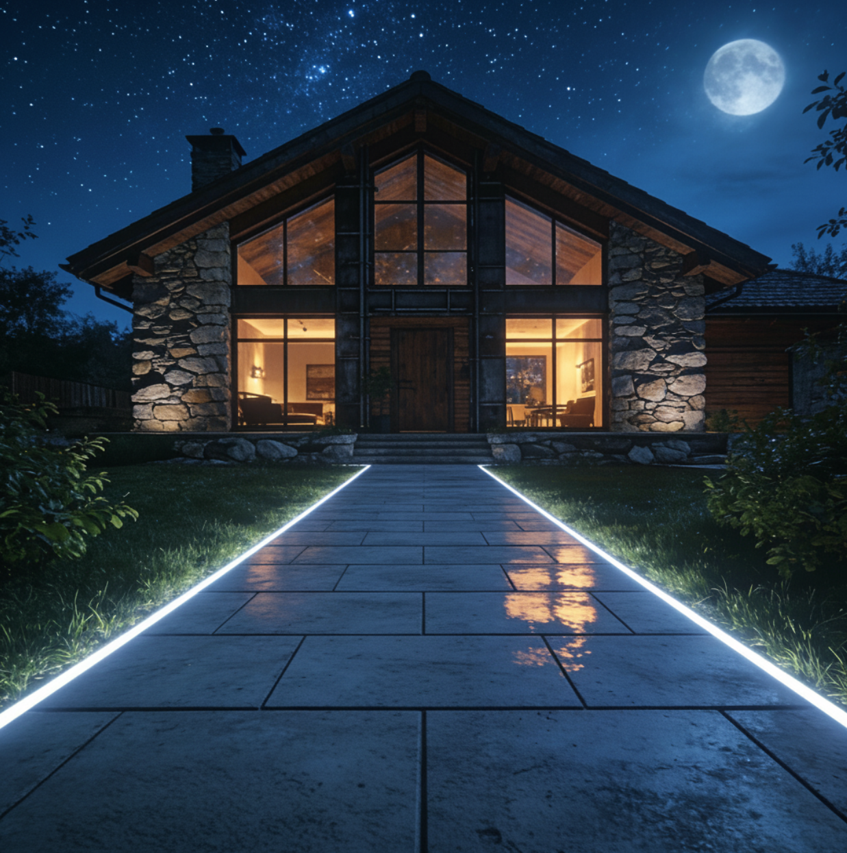 osvetlenie chodnika v záhrade LED záhradným ip68 svietidlom