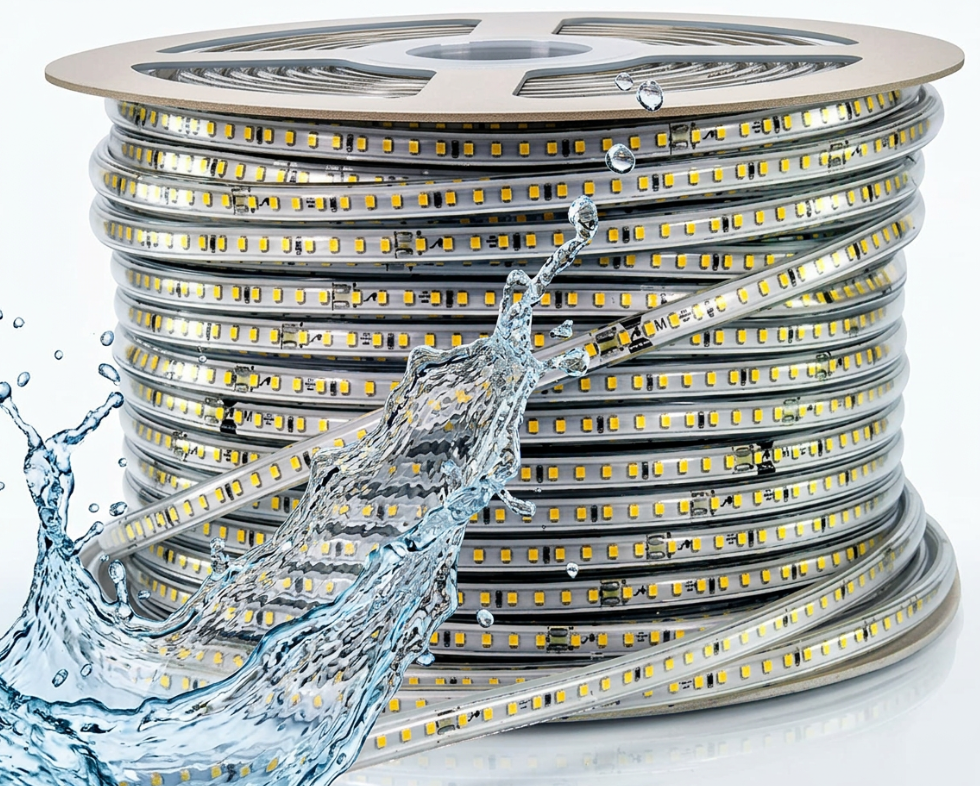 LED pás na 230V s IP65, vode odolný