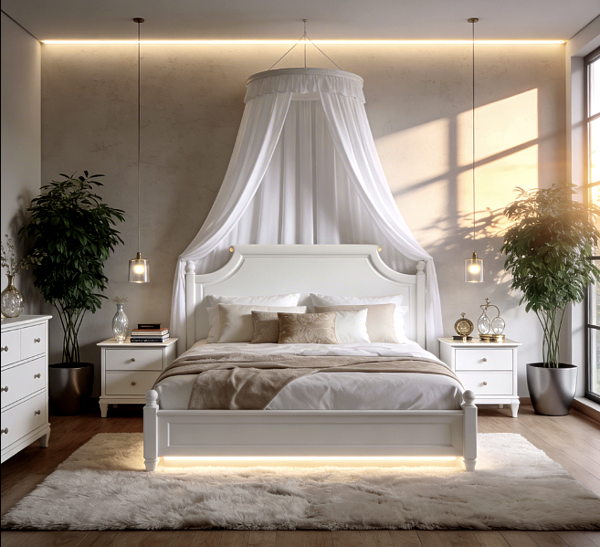 osvetlenie spálne led pásom 230v