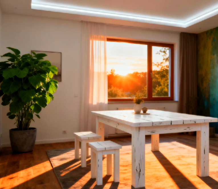 znizeny strop s led pasom 230v