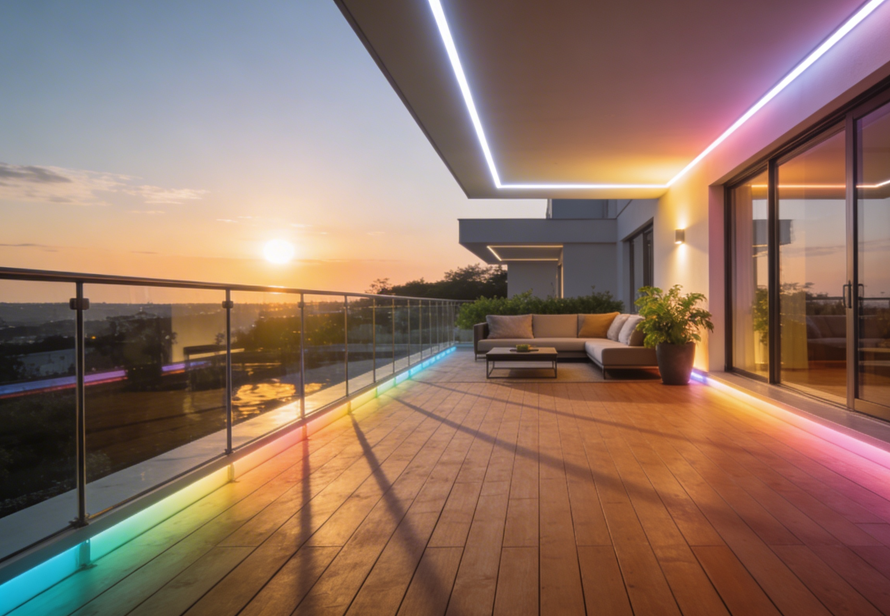 rgb led pas 230v - osvetlenie terasy domu