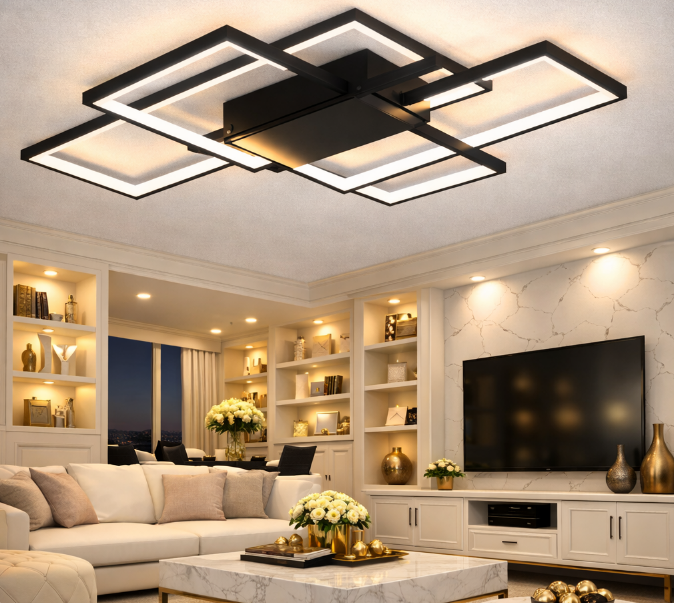 LED stropné svetlo v obývacej izbe na zniženom strope