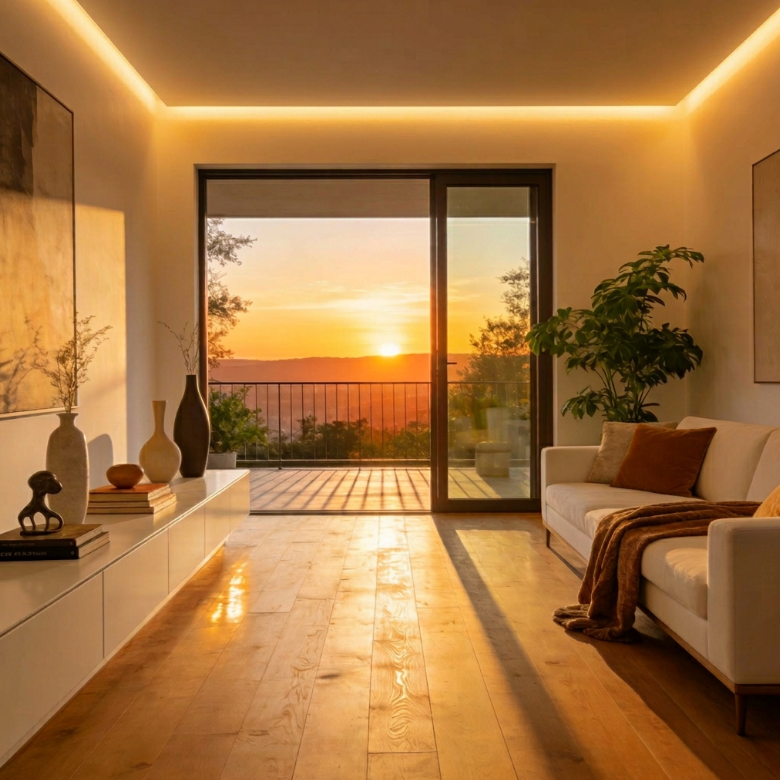 obycka osvetlena dualny cct farbu meniacim cob 24v led pasikom