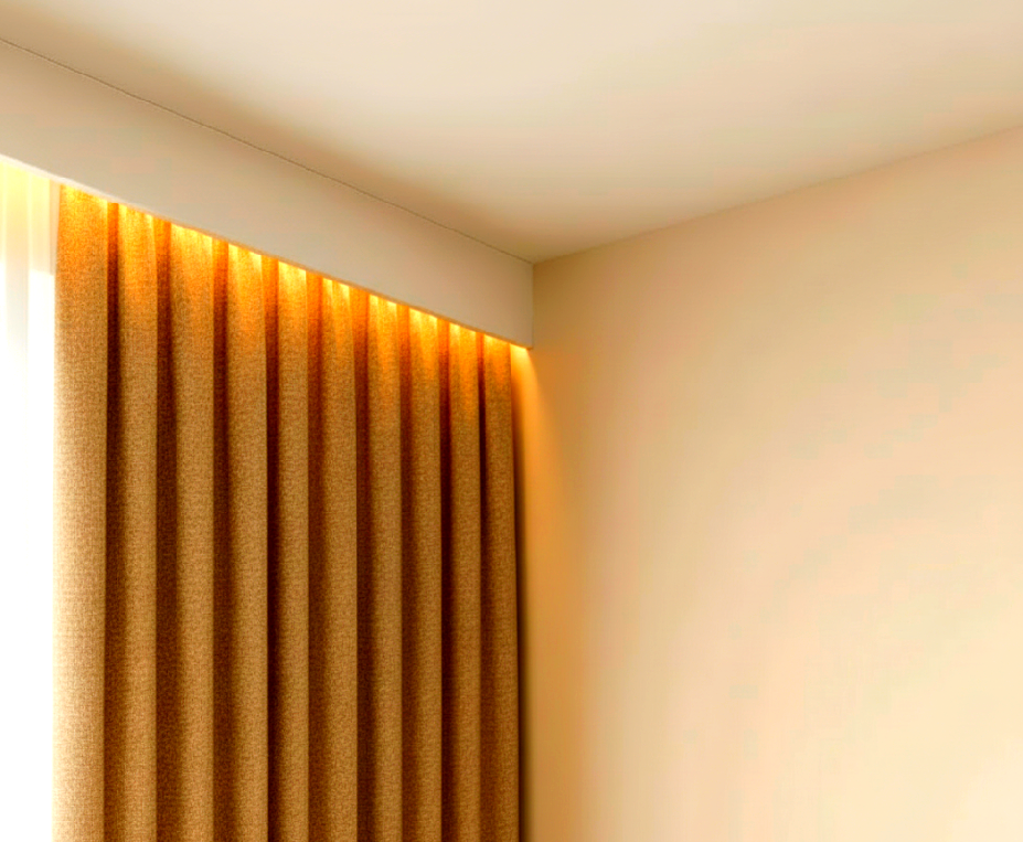 led pasikom osvetlená plastová garnižová lišty