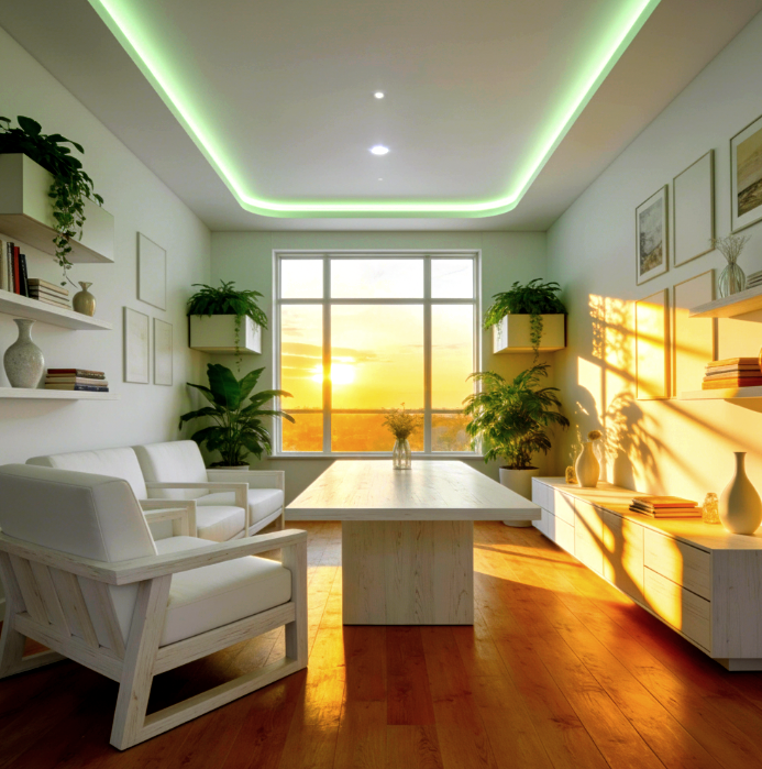 farebné LED osvetlenie zníženého stropu s možnosťou efektov